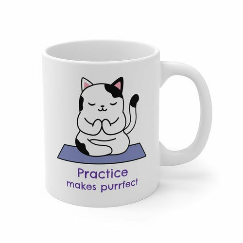 Yoga Theme - Practice Makes Purrfect Mug